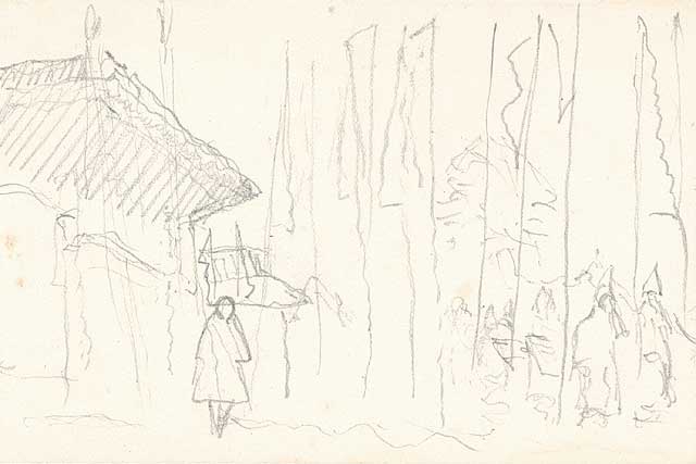 Н.К.Рерих. Сцена в буддийском монастыре. 1924