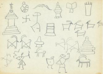 Н.К.Рерих. Зарисовки петроглифических образов от каменного века до эпохи буддизма. Около 1931–1933