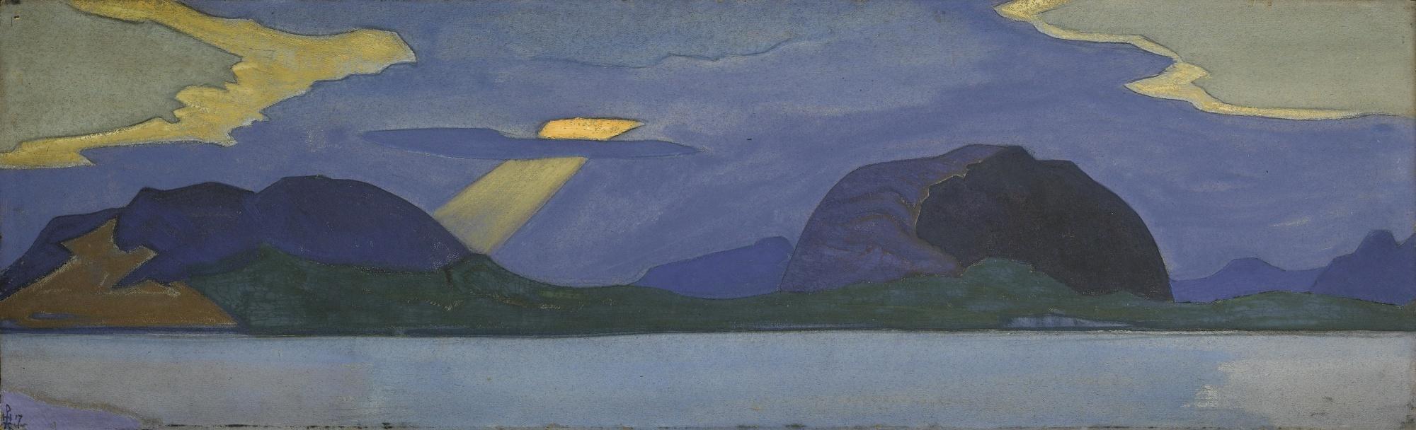 Н.К.Рерих. Закат - Замковая гора. 1917