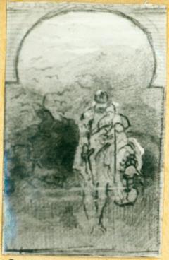 Н.К.Рерих. Витязь на коне. Набросок. 1897