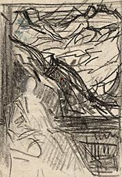 С.Н.Рерих. Набросок к портрету Н.К.Рериха на фоне гор (04). 1930-1940-е