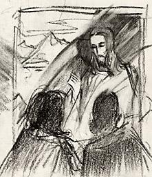 С.Н.Рерих. Христос с учениками (наброски) (12). 1940-1960-е