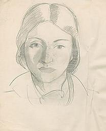 С.Н.Рерих. Портрет Ираиды Богдановой (набросок) (16). 1940-1960-е