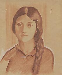 С.Н.Рерих. Портрет Ираиды Богдановой (эскиз). 1940-1960-е