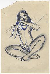 С.Н.Рерих. Священная флейта I (этюд) (2). 1946