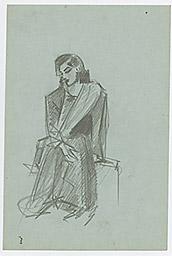 С.Н.Рерих. Портрет Асгари М. Кадир (набросок) (3). 1943