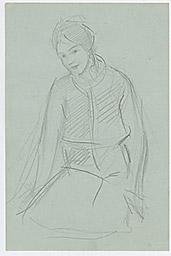 С.Н.Рерих. Портрет Наташи Рамбовой (Набросок) (4). 1930