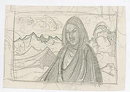 С.Н.Рерих. Тибетская женщина (набросок) (4). 