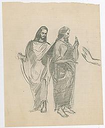 С.Н.Рерих. Христос и Петр (набросок) (?). 1920-1940-е