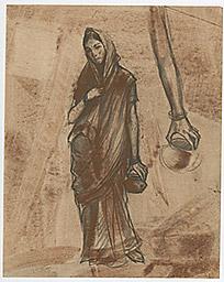 С.Н.Рерих. Индия (набросок женщины). 1939