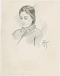 С.Н.Рерих. Эскиз к портрету Ираиды Богдановой (5). 1940-1960-е
