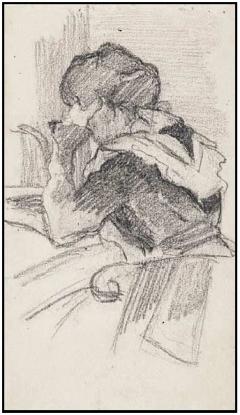 Н.К.Рерих. Портрет жены художника (эскиз). 1890-е