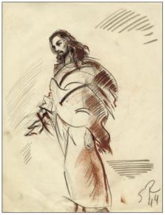 С.Н.Рерих. Христос (эскиз). 1944