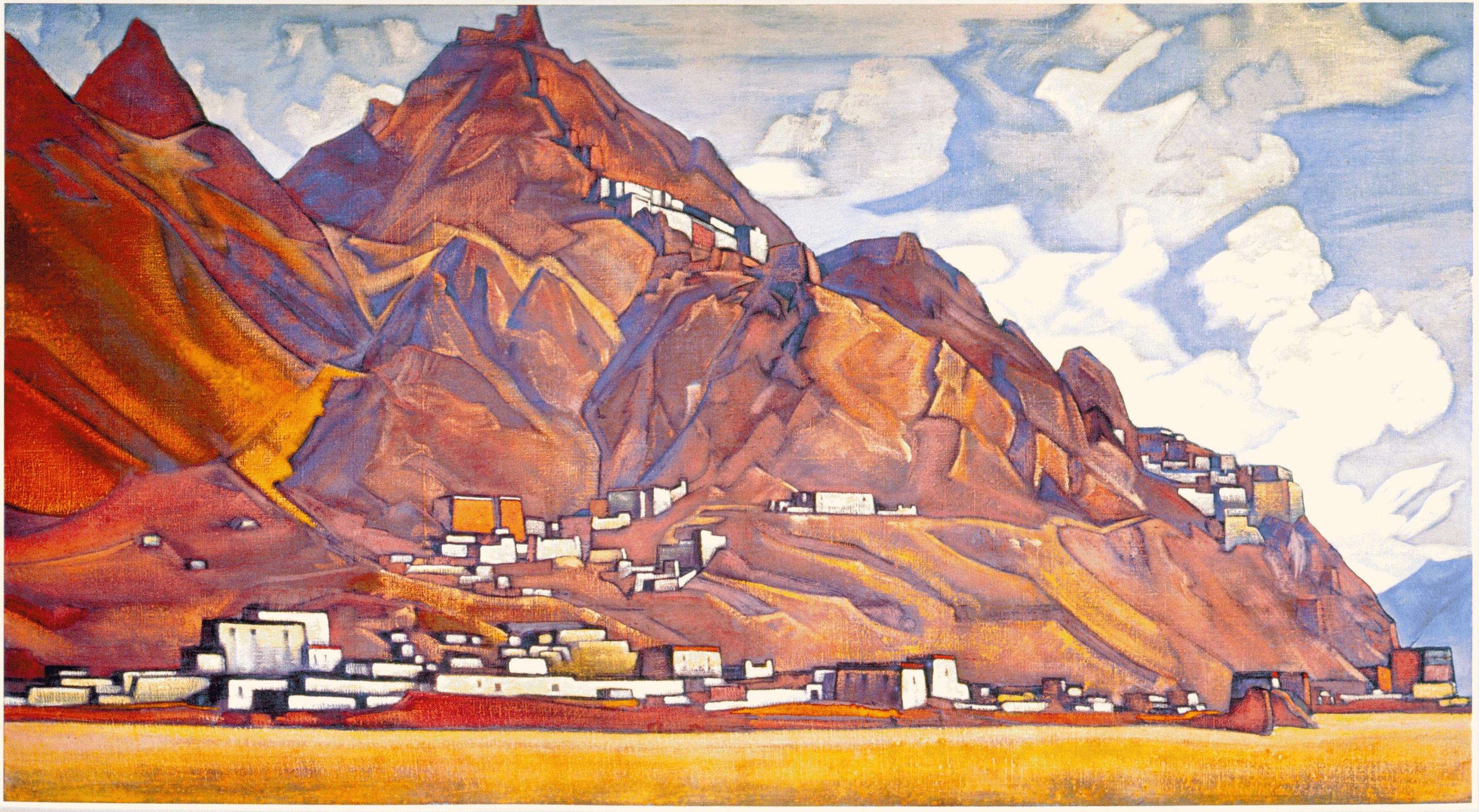 Город завершилась экспедиция под руководством рериха. Рерих Шекар дзонг. Рерих Тибет картины.